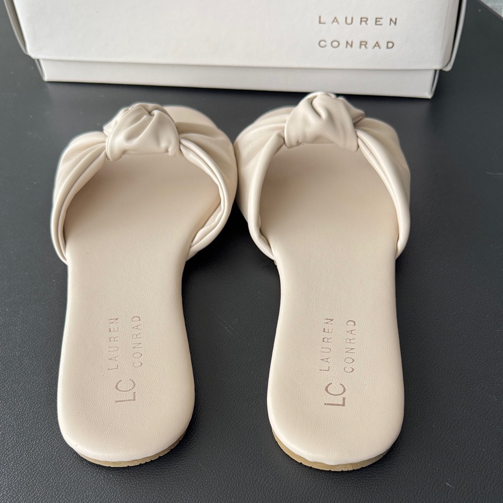 LC Lauren Conrad Cream Knotted Slide Sandals - Picture 5 of 5